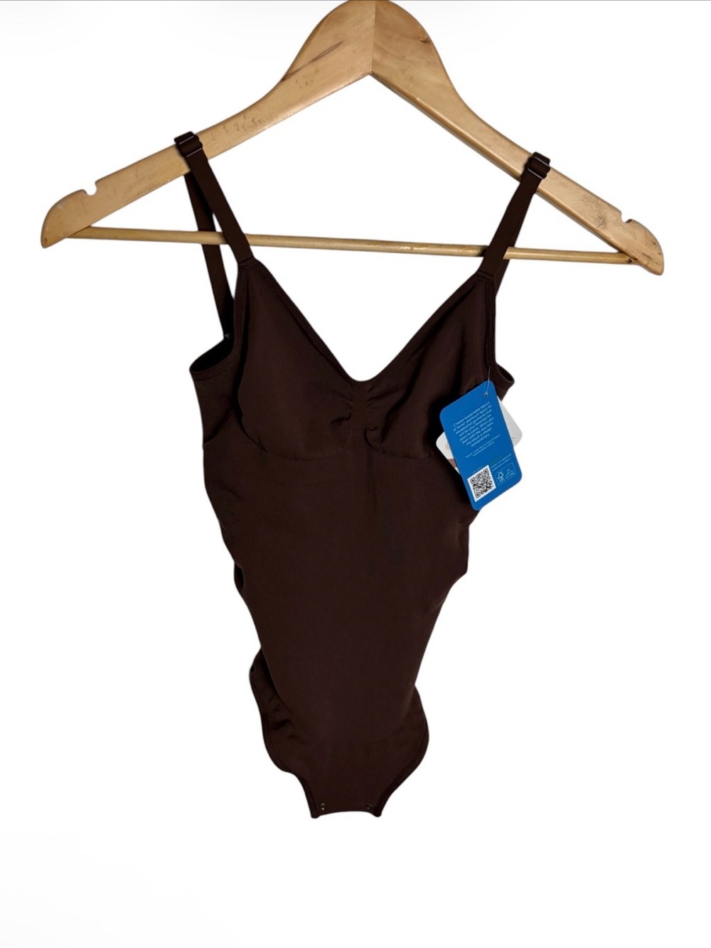 NWT SENSIL brown nylon shapewear bodysuit size XS/S